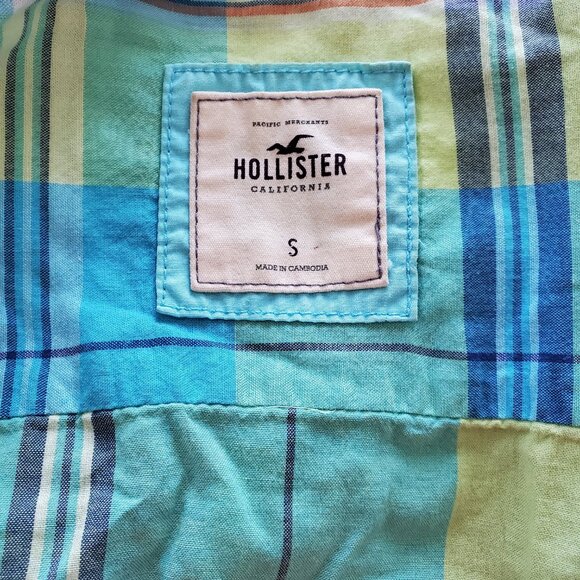 green and blue checkered soft cotton long sleeve button down shirt - Picture 4 of 4